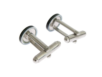 Silver Brass Round Cufflinks
