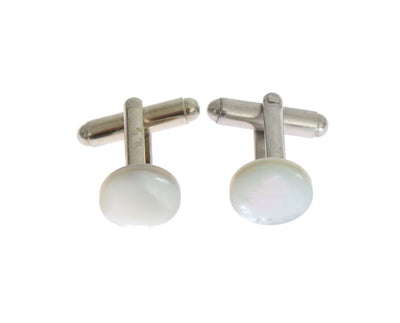 Silver Brass Round Cufflinks