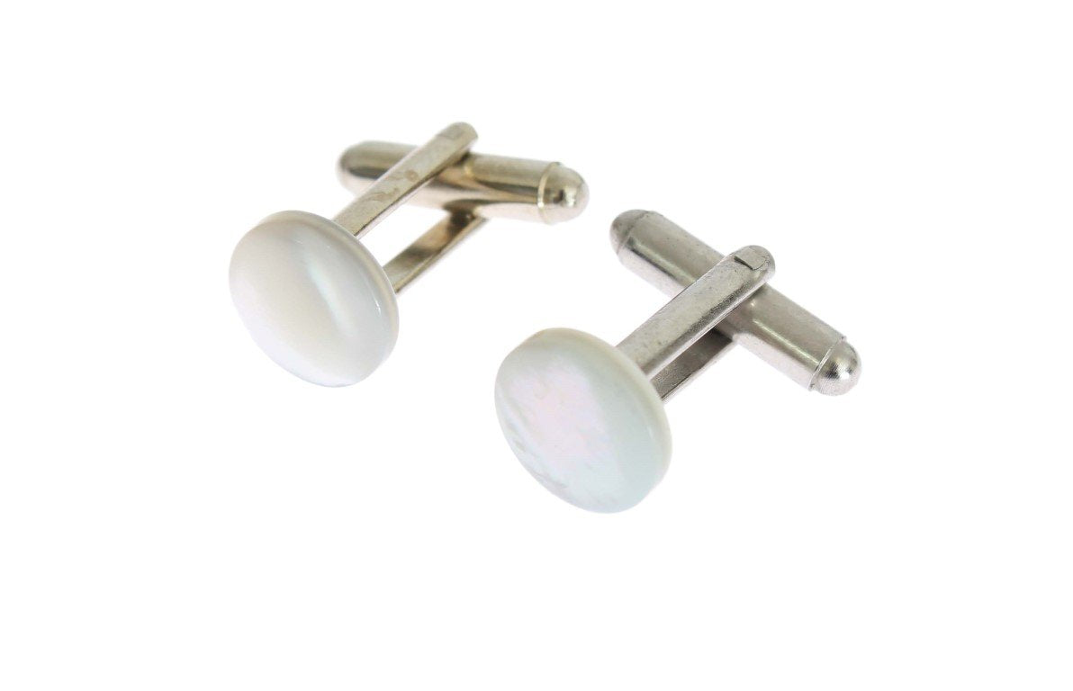 Silver Brass Round Cufflinks