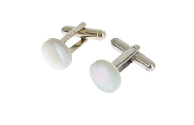 Silver Brass Round Cufflinks
