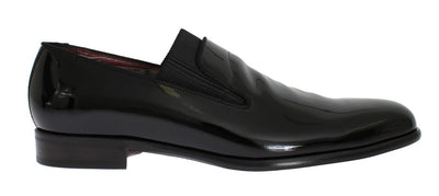 Black Leather Loafers Shoes