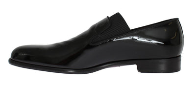 Black Leather Loafers Shoes