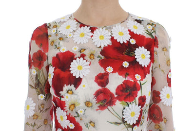 Roses Silk Applique Long Maxi Gown Dress