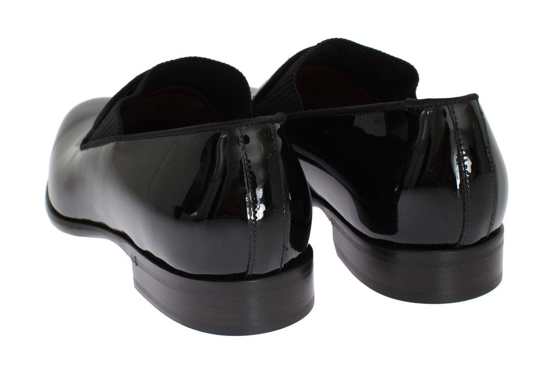 Black Leather Loafers Shoes