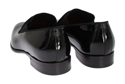 Black Leather Loafers Shoes