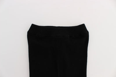 Black Wool Stretch Tights Pants