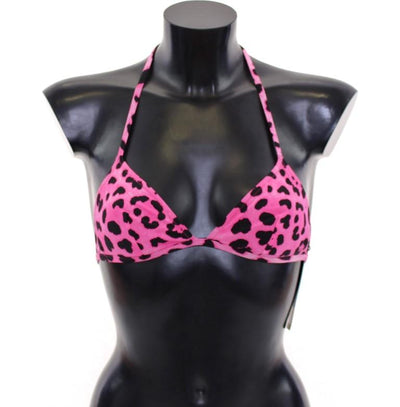 Pink Leopard Bikini Top Bra Swimwear