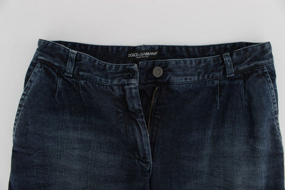 Blue Cotton Stretch Cargo Jeans