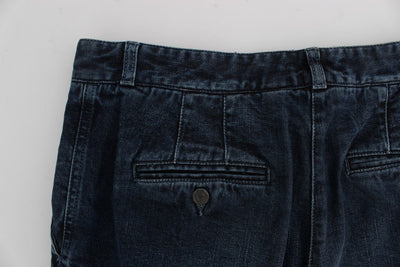 Blue Cotton Stretch Cargo Jeans