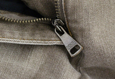Brown Cotton Cropped Jeans Pants