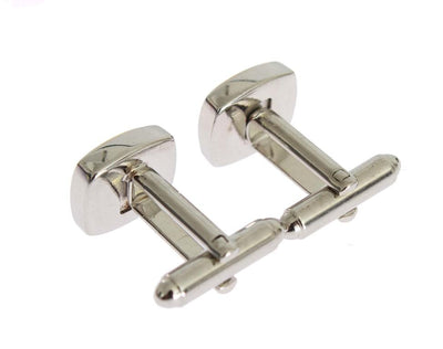 Green Silver Brass Cufflinks