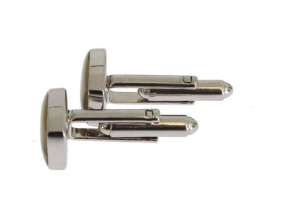 Green Silver Brass Cufflinks