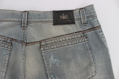 Blue Wash Cotton Denim Baggy Fit Jeans