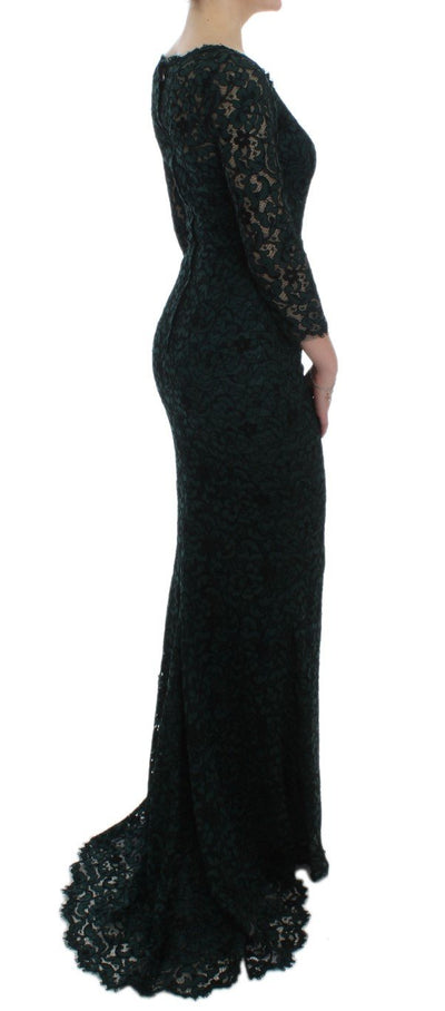 Green Lace Sheath Long Gown Ball Dress