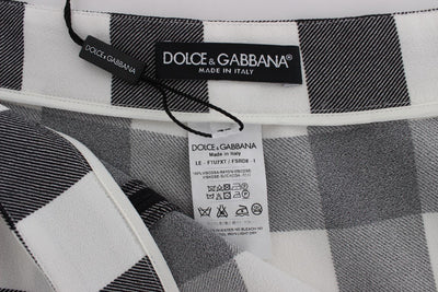 Black White Check Slim Fit Tights Pants