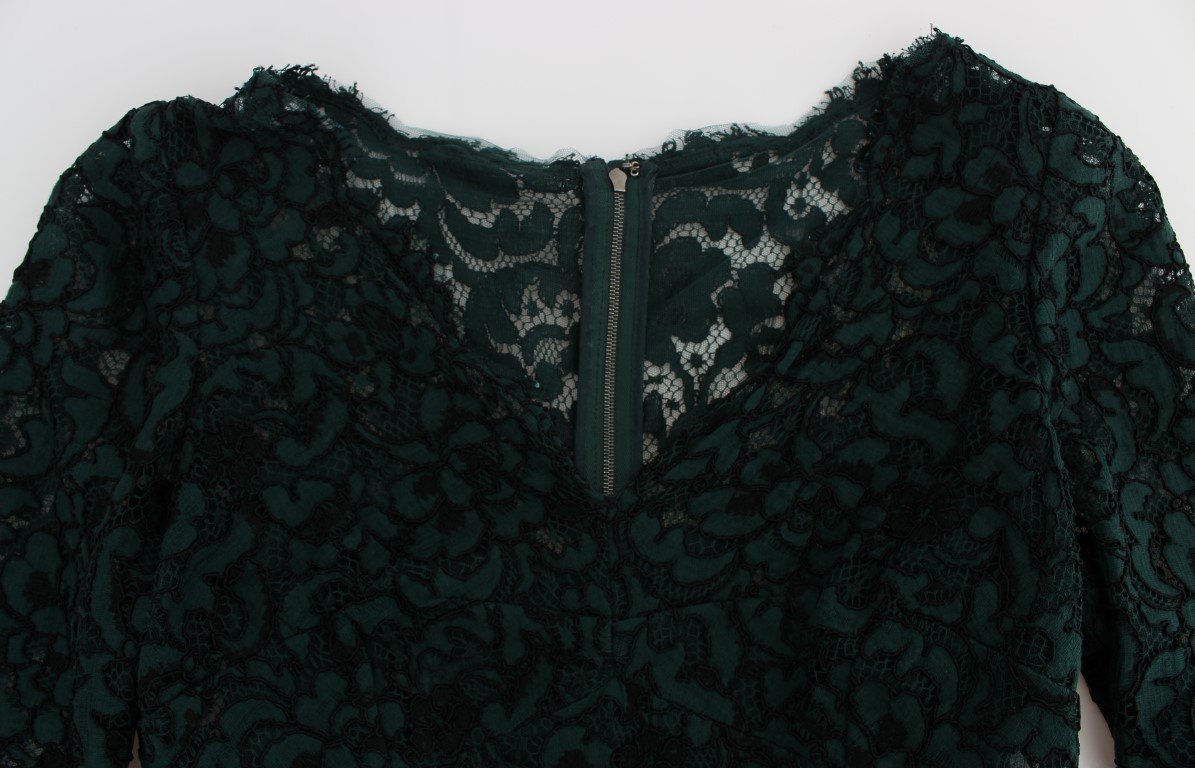 Green Lace Sheath Long Gown Ball Dress