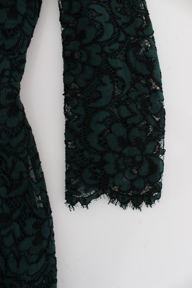 Green Lace Sheath Long Gown Ball Dress