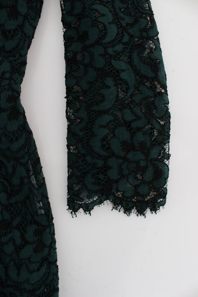 Green Lace Sheath Long Gown Ball Dress