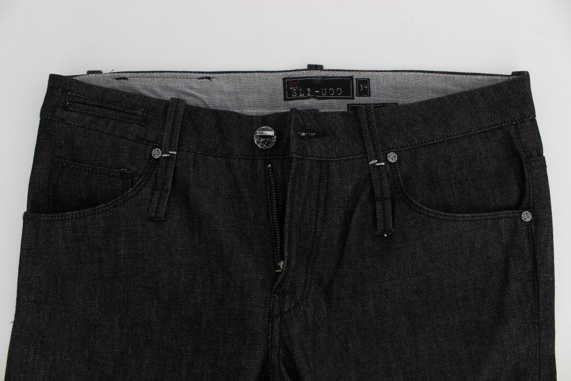Black Cotton Slim Skinny Fit Jeans