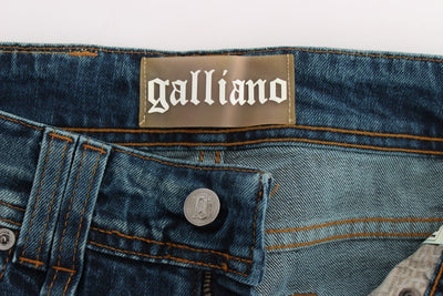 Blue Wash Cotton Blend Slim Fit Jeans