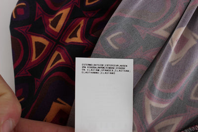 Multicolor Longsleeved Viscose Shift Dress