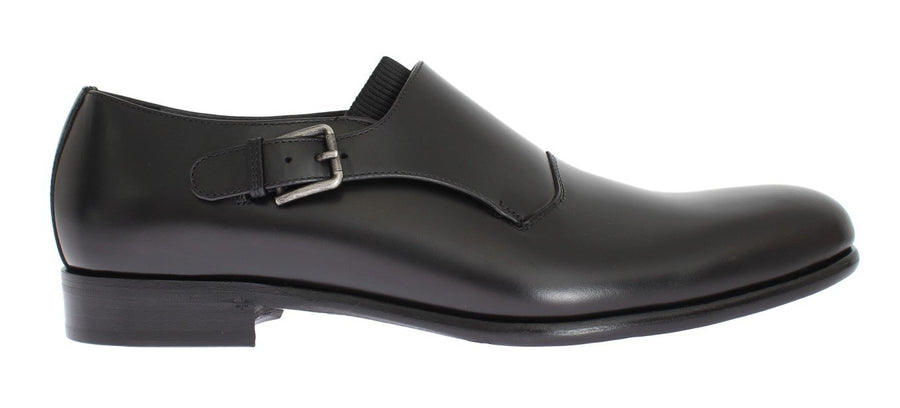 Black Leather Loafers Shoes
