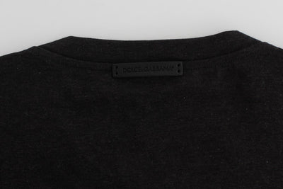 Gray Blue Cotton Baroque Henley Sweater