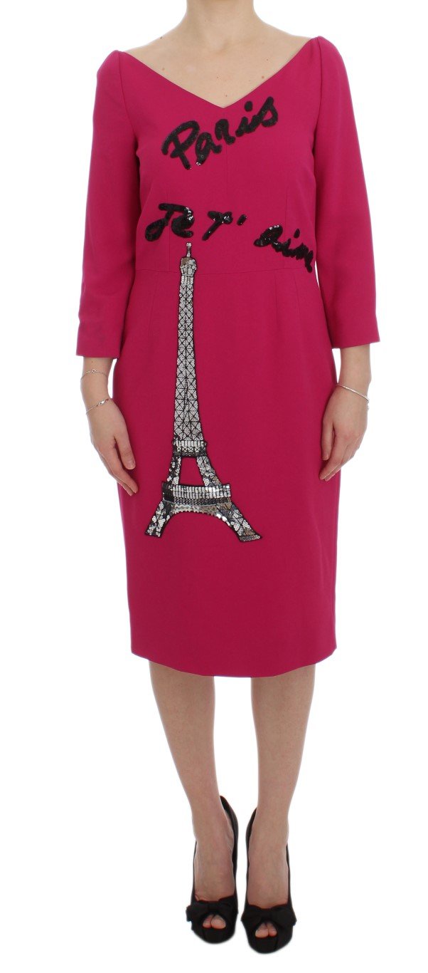 Pink Stretch PARIS Knee Length Gown Dress