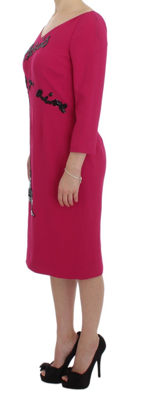Pink Stretch PARIS Knee Length Gown Dress