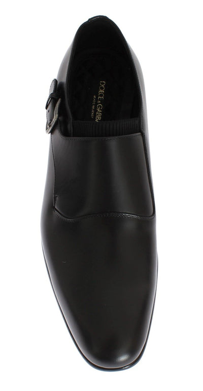 Black Leather Loafers Shoes