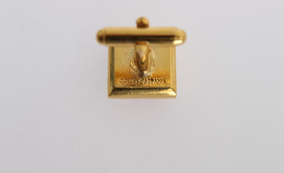 Clear Purple Crystal Gold Brass Cufflinks