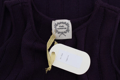 Purple Wool Knitted Sleeveless Sweater