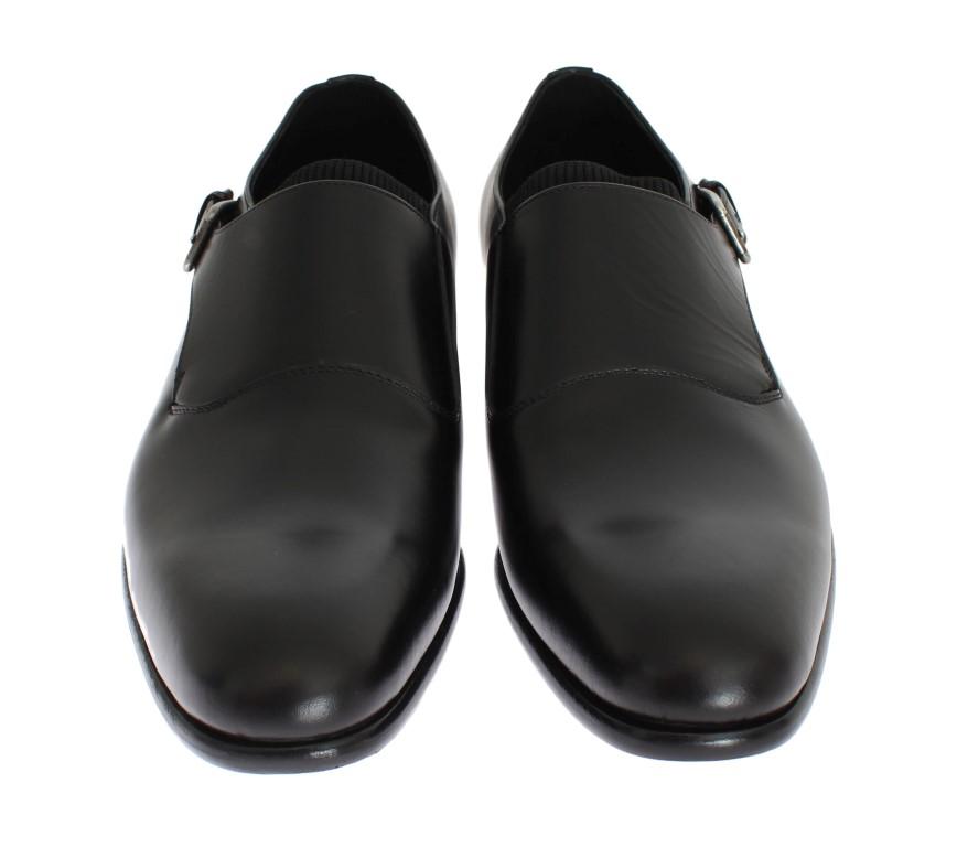 Black Leather Loafers Shoes