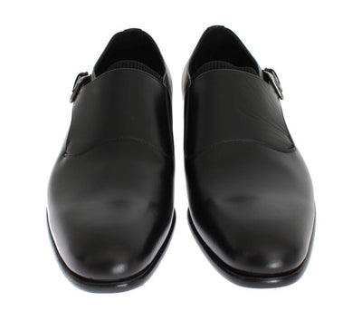 Black Leather Loafers Shoes