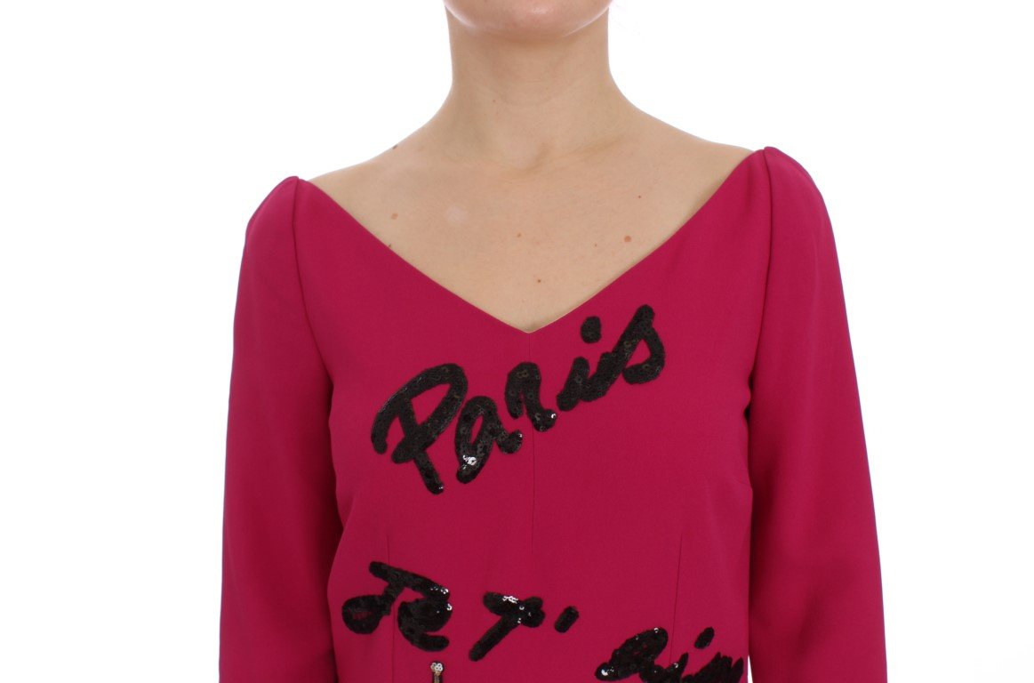 Pink Stretch PARIS Knee Length Gown Dress