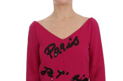 Pink Stretch PARIS Knee Length Gown Dress