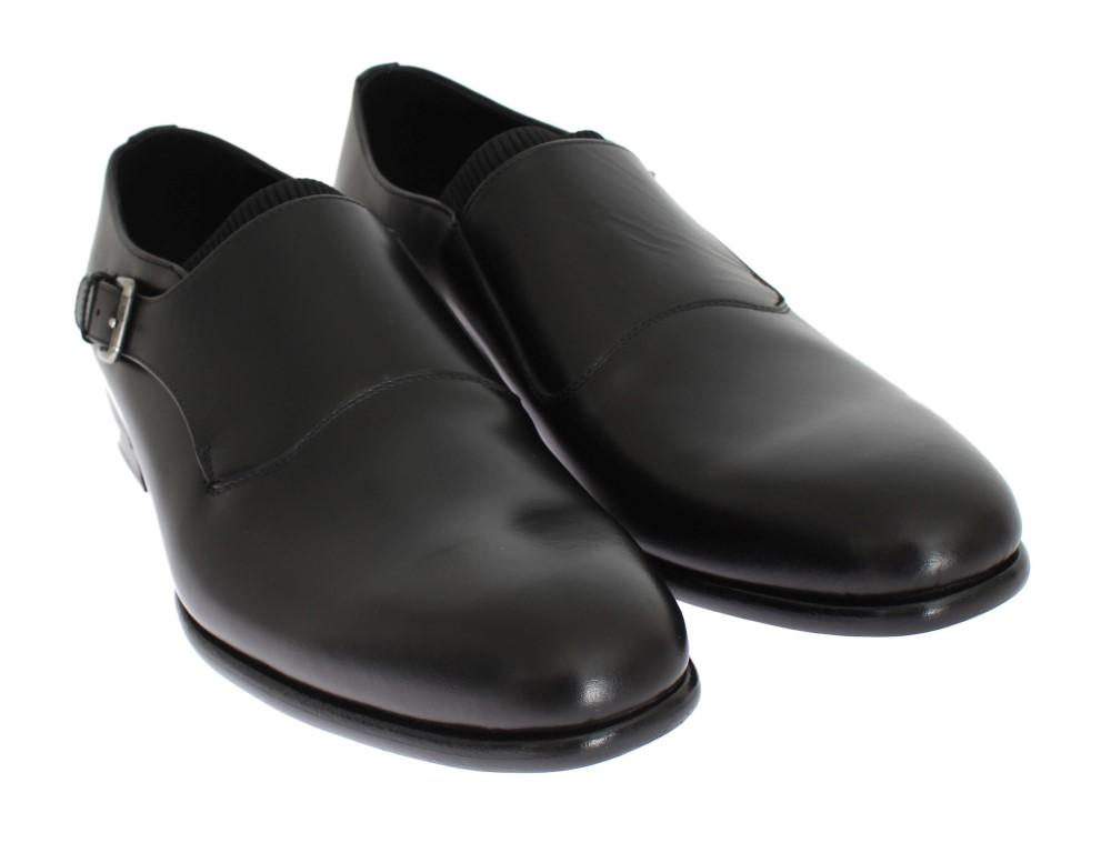 Black Leather Loafers Shoes