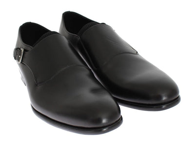 Black Leather Loafers Shoes