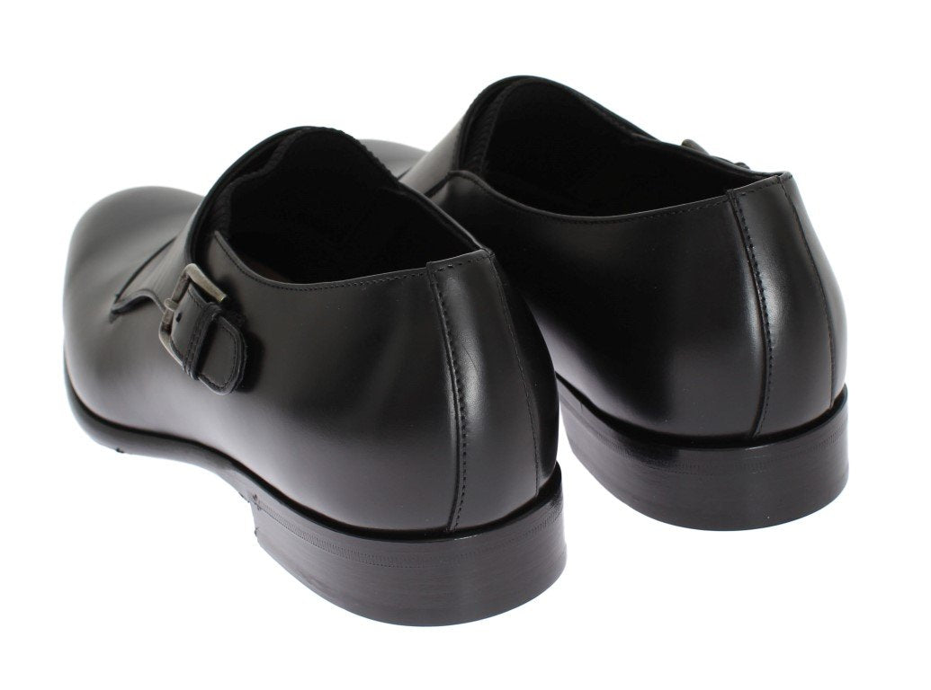Black Leather Loafers Shoes