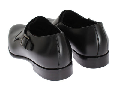 Black Leather Loafers Shoes
