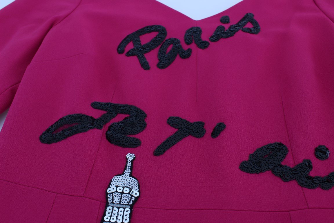 Pink Stretch PARIS Knee Length Gown Dress