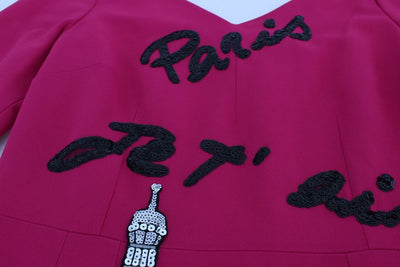 Pink Stretch PARIS Knee Length Gown Dress