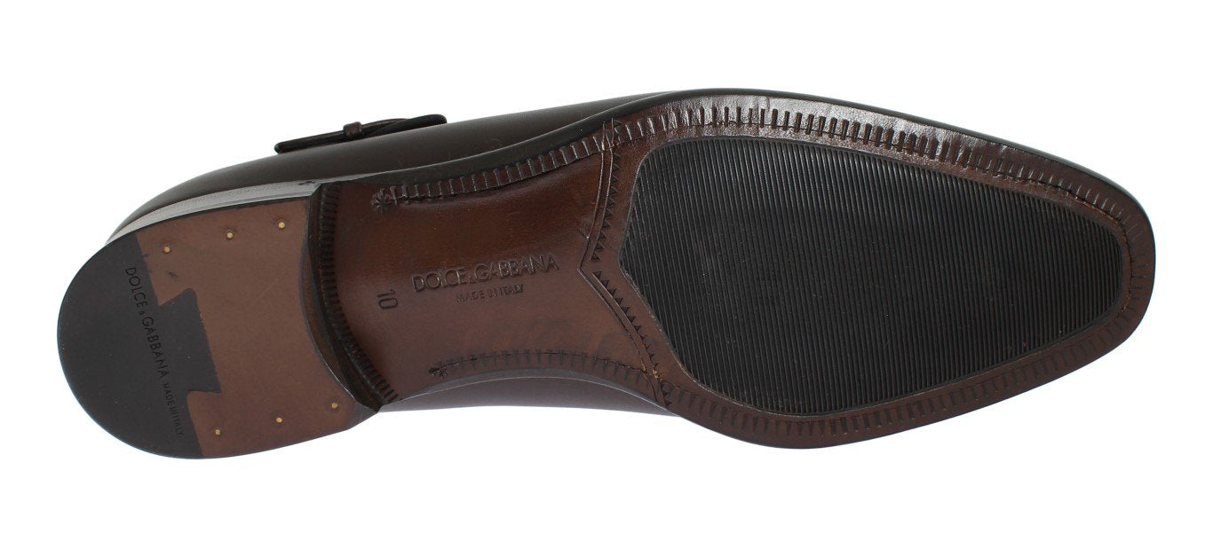 Brown Leather Loafers Shoes