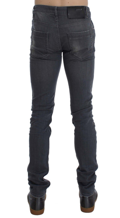 Gray Cotton Stretch Slim Fit Jeans