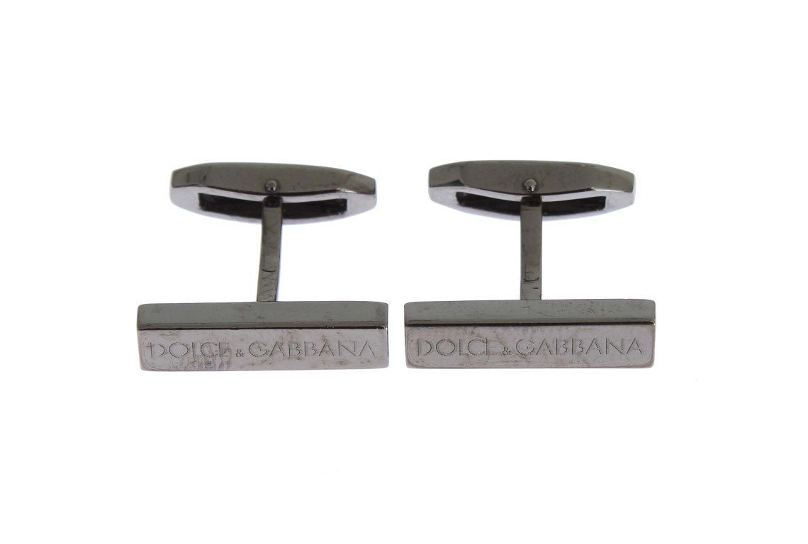 Silver Brass Logo Cufflinks