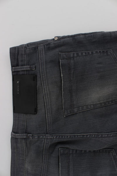 Gray Cotton Stretch Slim Fit Jeans