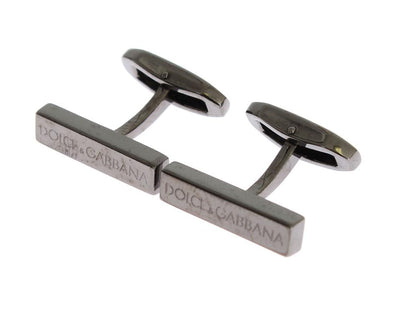 Silver Brass Logo Cufflinks
