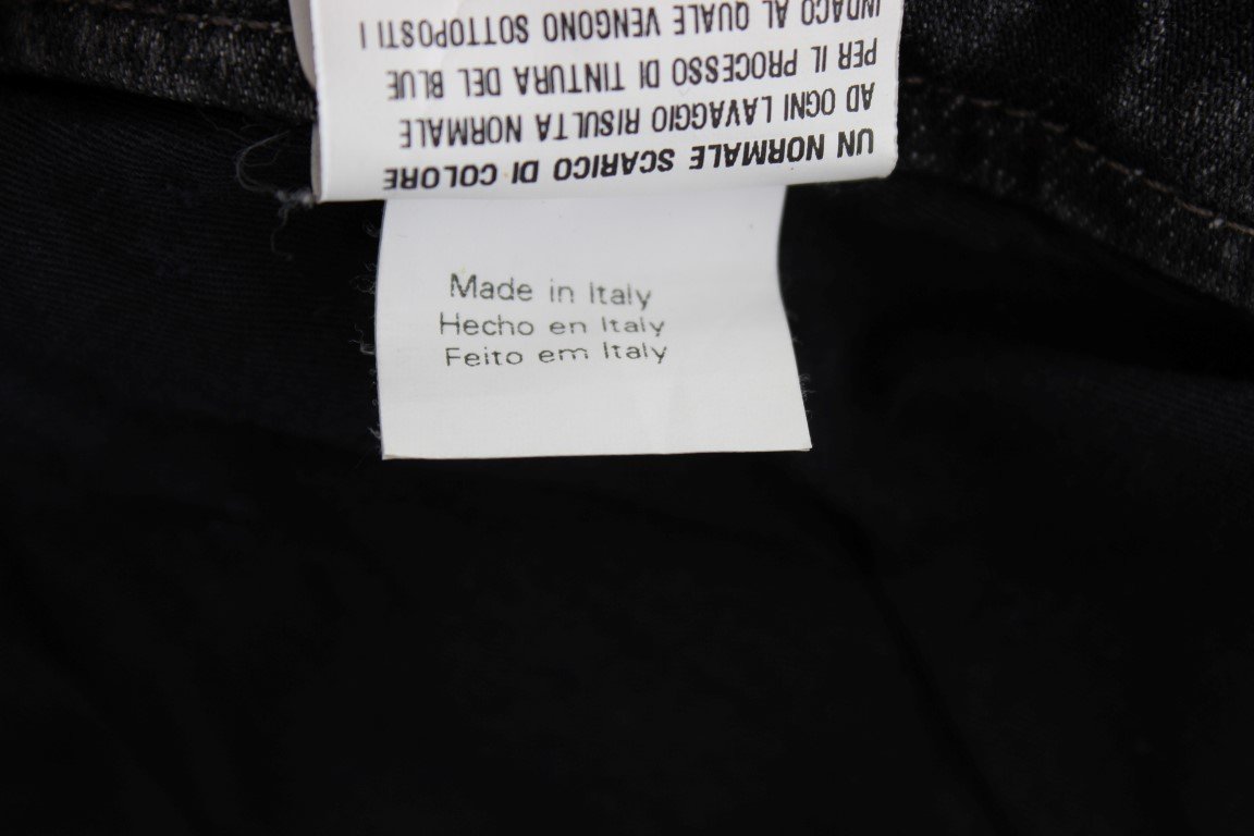 Gray Wash Cotton Blend Stretch Jeans