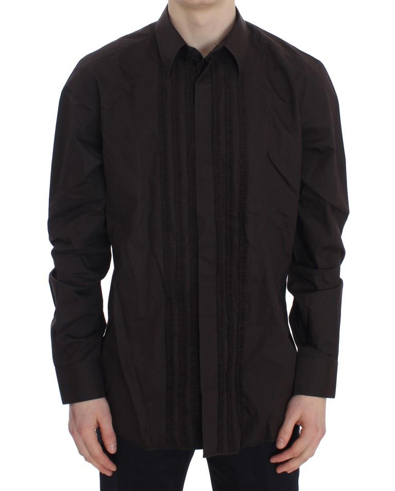 Purple Cotton Silk Slim GOLD Shirt