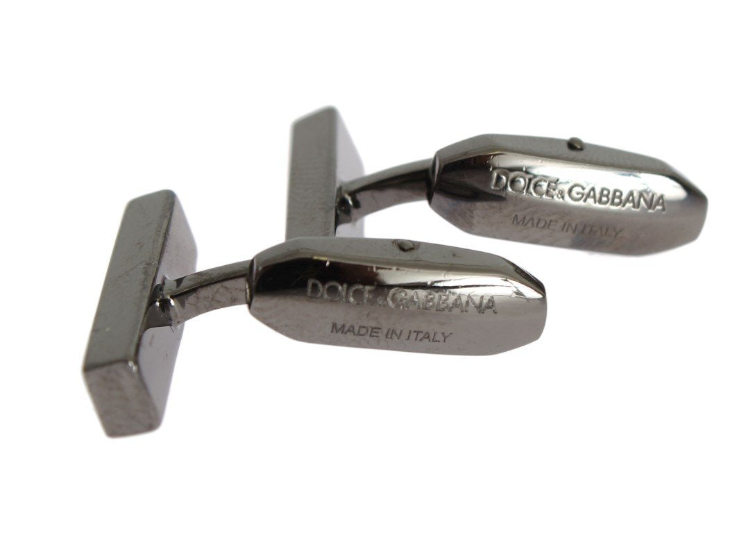 Silver Brass Logo Cufflinks